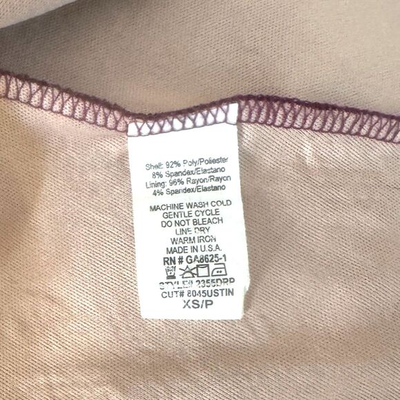 Renee C Shiloe Texture Knit Dress Womens XSP Purple Cut Out Design Lined Twirl - Picture 6 of 13